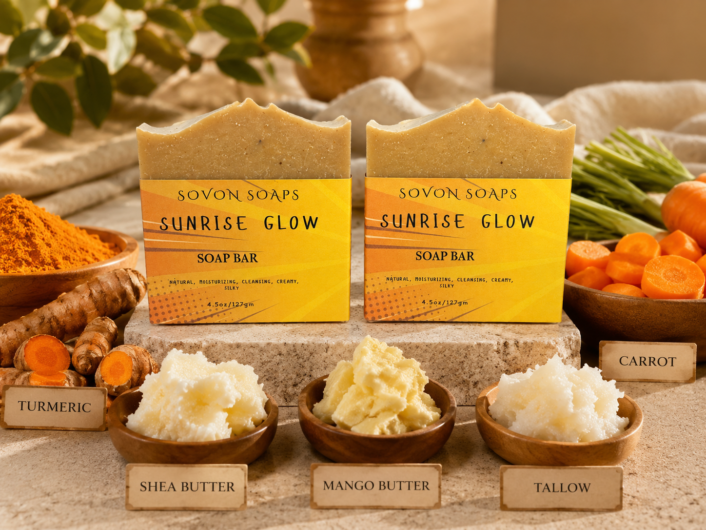 Sunrise Glow Turmeric & Tallow Soap Bar
