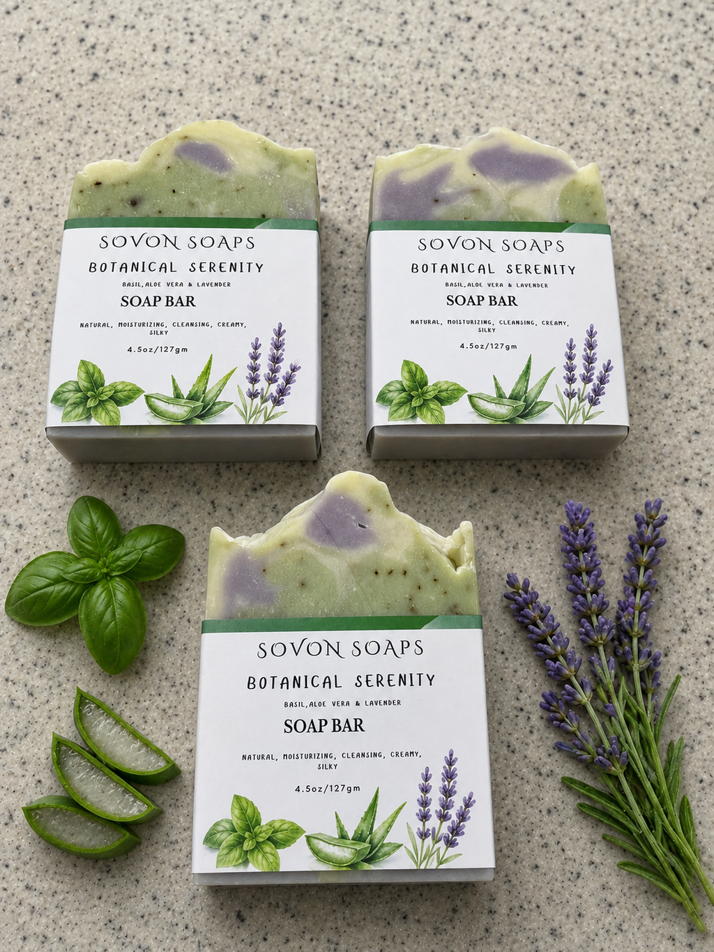 Botanical Serenity (Basil, Aloe & Lavender Body Soap